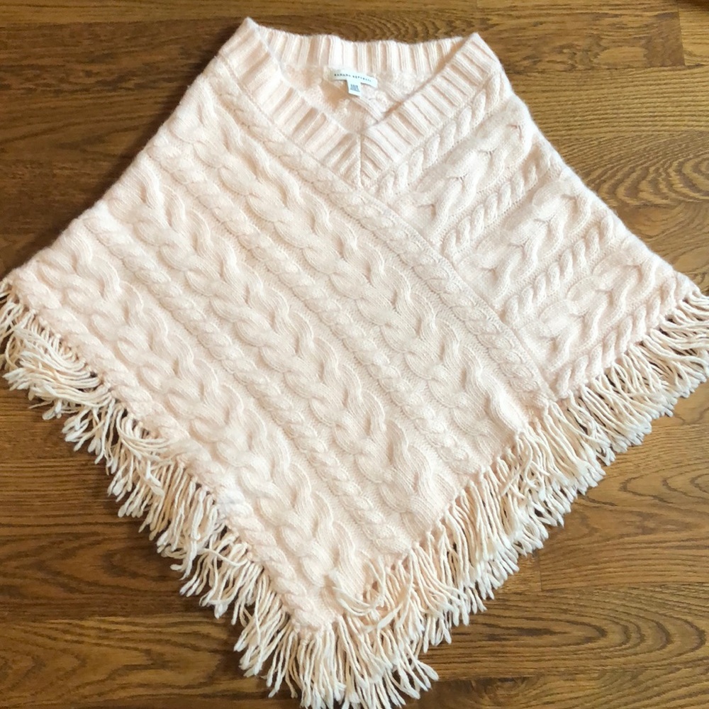 Banana Republic Light Pink Wool Pancho